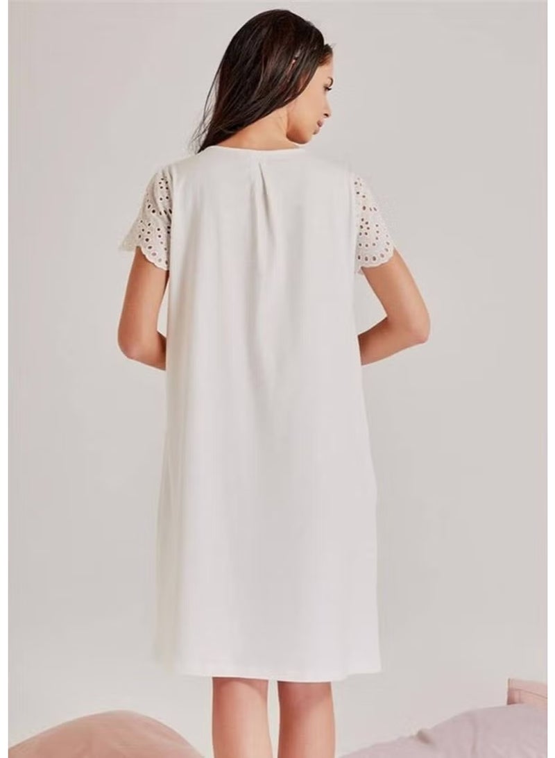 Magic Form 72108 Embroidered Patterned One Nightgown - Ecru - Image 2